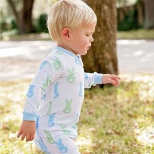 Cecil and Lou Easter Print Toddler Pajama with Embroidered “A”